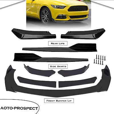 Glossy Black Front Bumper Lip Splitter Lower Spoiler Body Kit For FORD Mustang • $55.99