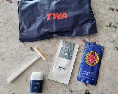 TWA - Trans World Airlines / Amenity Kit - R.O.N Kit / Remain Over Night Kit • $5.75