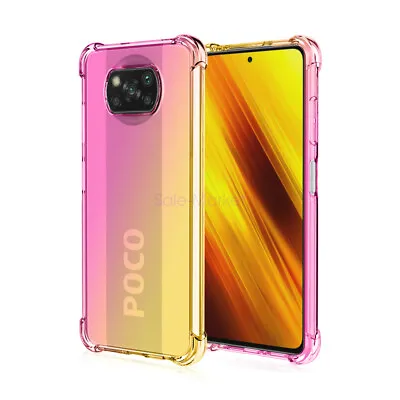 $15.40 • Buy Gradient Silicone Soft TPU Back Case For Xiaomi Poco X3 NFC / M2 / F2 Pro