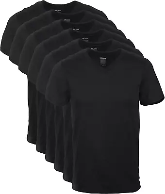 Men'S V-Neck T-Shirts Multipack Black Color Pack Of 6 Medium Size • $27.13