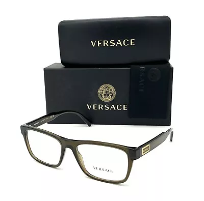 VERSACE VE3277 200 Transparent Green / Demo Lens 55mm Eyeglasses • $170.88