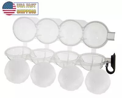 Round Mold Ice Cube Ball Makers - Refreshing Ice Sphere Circular 4 Ice Ball Tray • $7.95