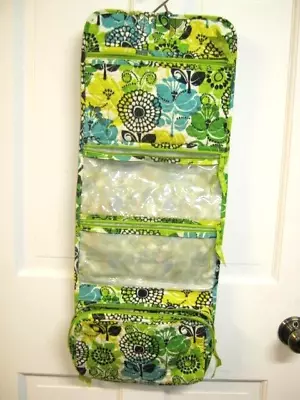 Vera Bradley Hanging Organizer LIMES UP Cosmetic Make-Up Bag 11.5 X 28 GUC • $21.99