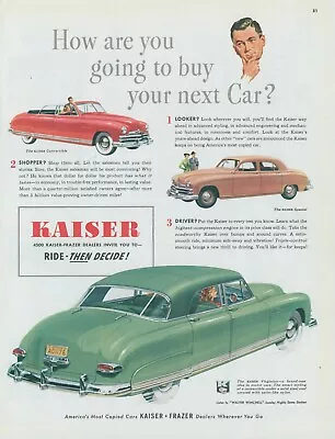 1949 Kaiser Convertible Special Virginian Ride Then Decide Vtg Print Ad C15 • $15.99