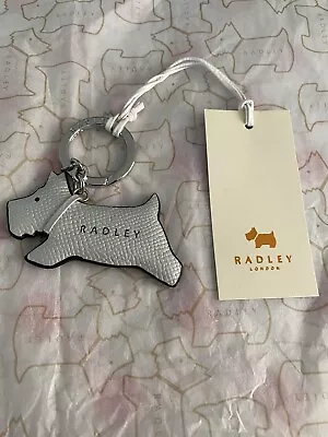 £14.99 • Buy Radley Jump Leather Keyring Metallic Silver New With Tags- Free Postage