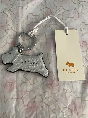 £14.99 • Buy Radley Jump Leather Keyring Metallic Silver New With Tags- Free Postage