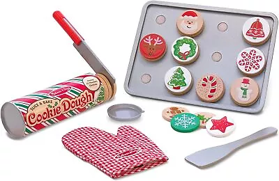 Melissa & Doug Slice And Bake Wooden Christmas Cookie Play Food Set • $27.29