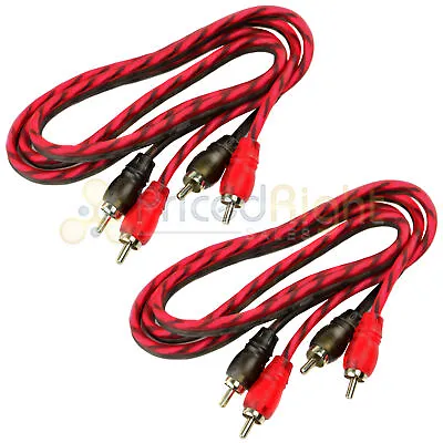 DS18 2 Pack 3 Ft 2 Channel Twisted Premium Audio Interconnect RCA Cable Pack • $12.95