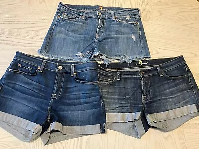 Lot Of 3 - 7 For All Mankind Demin Shorts- Size 30 • $15