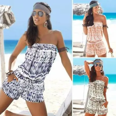 £2.39 • Buy Womens Holiday Off Shoulder Jumpsuits Mini Playsuit Summer Beach Dress Size 6-18
