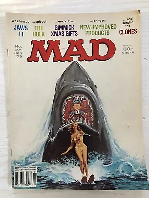 Vintage~Mad Magazine #204 January 1979 Jaws II Cover • $12