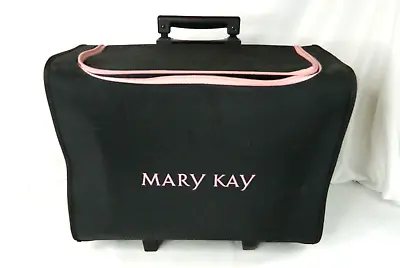 Rolling Organizer Mary Kay Rolling Cosmetic Luggage 16x12x8 Black Pink • $39.99