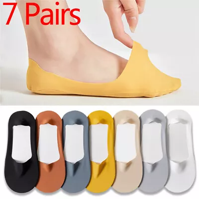 7 Pairs Woman Ladies Footsies Shoe Liners Invisible Socks Anti-Slip Silky Sheer • £4.99