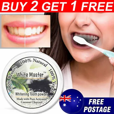 $11.99 • Buy Teeth Whitening Powder Black Charcoal Activated Organic Pure Tooth Paste Natural