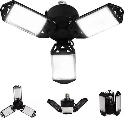 LED Garage Light 80W 8000 Lumen Ceiling Lights With 3 Adjustable Panels 6500K  • $14.99