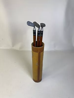 Vintage American Pencils Company  400 Club  Golf Club Irons 3 Unused  Case Bag • $75