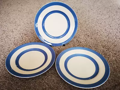 Three T. G. Green Blue Cornishware Rarer SMALL  Side Plates Shield Backstamp • £5