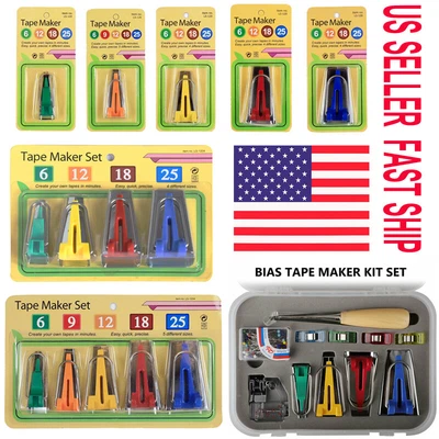 $8.79 • Buy 60 / 5 / 4 PCS Set Fabric Bias Tape Maker 6/9/12/18/25MM Sewing Quilting Tools
