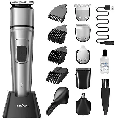 SEJOY Electric Hair Clippers Mens Rechargeable Beard Trimmer Shaver Grooming Kit • $27.99