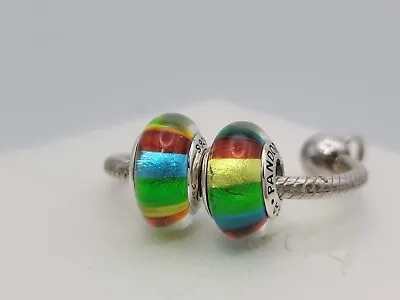 Authentic Pandora Colorful Rainbow Murano Glass Charms • $24.99