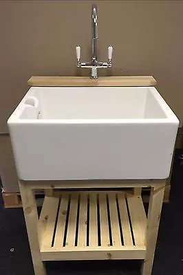 £575 • Buy Belfast Sink Stand Unit , Oak Ledge With Large Ceramic Sink £575 No Taps
