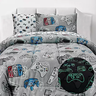 7-Piece Gamer Glow In The Dark Comforter Set Withn1 Full Bed Size Comforter A • $88.20