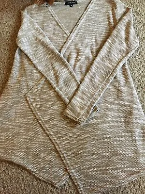 £5.50 • Buy Ladies Olive And Cream Knit Wrap Over Cardigan