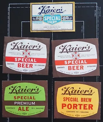 Old Labels Beer Labels Mahanoy City PA. Kaier Brewing # AD • $2.11