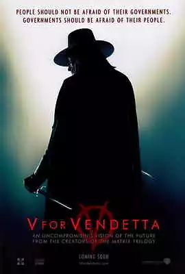 V FOR VENDETTA Movie Poster [Licensed-NEW-USA] 27x40  Theater Size (B) Hugo • $24.99