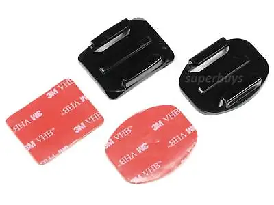 2 Sets GoPro Flat Curved Adhesive Helmet Mount Base Fixed Buckle Go Pro Hero 6 7 • $11.95