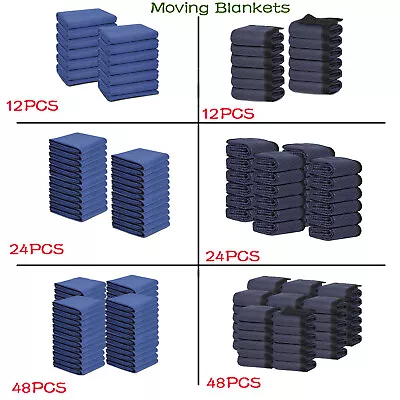 12/24/48 Moving Blankets 80 X72  Protective Shipping Packing Furniture Pads Blue • $60.58