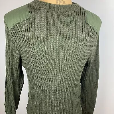 US Marine Corps Knit Sweater Service Wool 40 OLIVE GREEN Mitts Nitts 80’s • $16