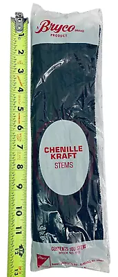 12  Vintage Bryco Chenille Kraft Stems Pipe Cleaners 100 Per Pack Black Craft • $16.95