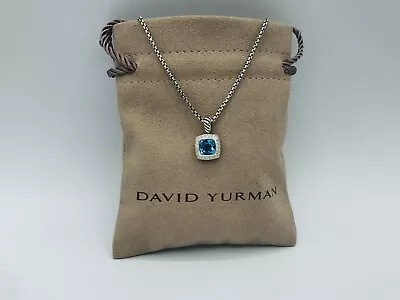 David Yurman Petite Albion Pendant Necklace With Blue Topaz And Diamonds  • $319.99