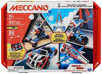 MECCANO Maker’s Toolbox 437-Piece Intermediate STEAM Model-Building Kit For ... • £28.38