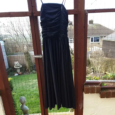 £10.50 • Buy Vintage After Six Ronald Joyce Size 16 Black Strappy Maxi Dress