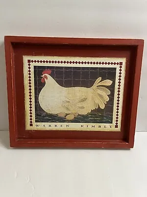 Warren Kimble Vintage Chicken Wooden Art 12”X13” 1995 • $21