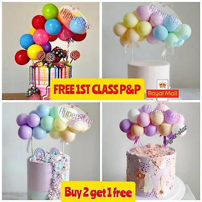 £2.49 • Buy CONFETTI Balloon Cake Topper GARLAND Birthday PARTY Decoration Pastel Rainbow