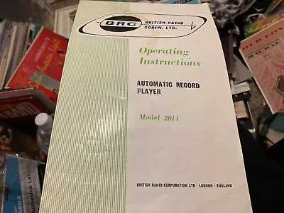 BRC Vintage Automatic Vinyl Record Player Instruction Paperwork Model 2014 • $250