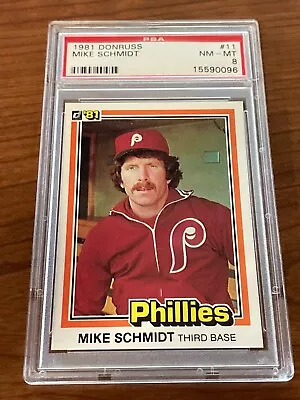 1981 MIKE SCHMIDT #11 DONRUSS Graded PSA 8 NM-MINT Philadelphia Phillies • $19.99