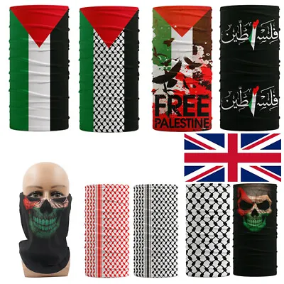 Palestine Flag Syria Pattern PPE Bandana Neck Warmer Snood Scarf Face Cover Mask • £5.41