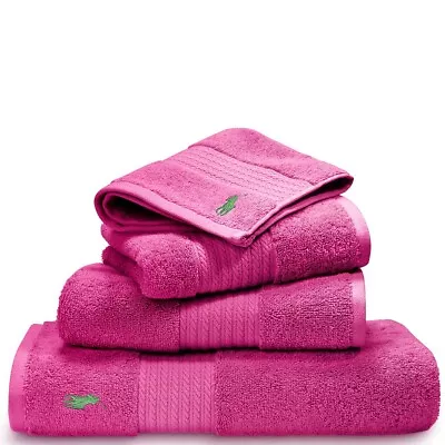 New Ralph Lauren Cotton Hand Towel 39in X 19in Player Pink • £16.99