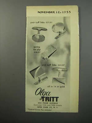 1955 Olga Tritt Jewelry Advertisement - Pair Cuff Links $37.50 • $19.99