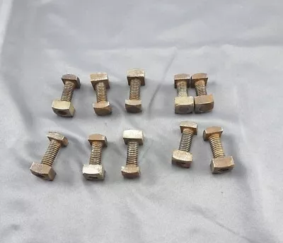 10 Vintage SQUARE HEAD BOLTS  & SQUARE NUTS - 3/8  Bolt X 1  Long • $18.50