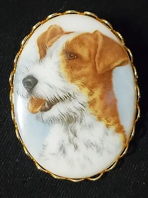 Vintage Jack Russell Terrier Dog Pin/Pendant Brooch Gold Tone Granny Core  • $10