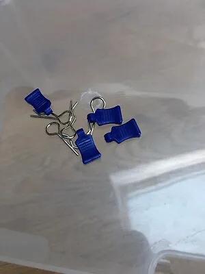 Rc Car Body Clips With Blue Tabs And Chrome High Quality Petrol Nitro Electric • £3.79