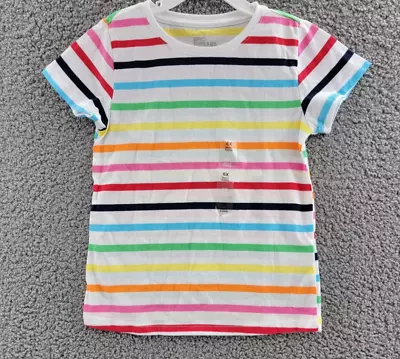 Epic Threads Striped T-Shirt Girls' 6X Multi Crew Neck Short Sleeve Pullover • $4.99