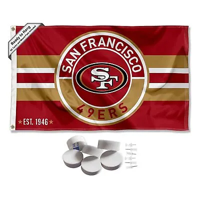 San Francisco 49ers Patch Button Large Logo Tapestry Banner • $34.95