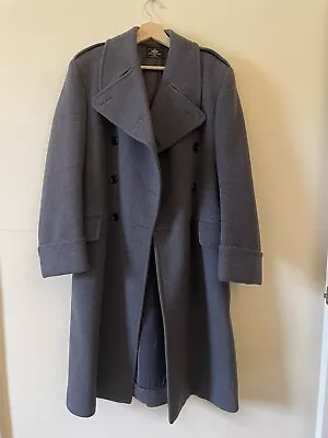 Mens Crombie RAF Grey Blue Officer Double Breasted Wool Greatcoat Overcoat 1968 • £30