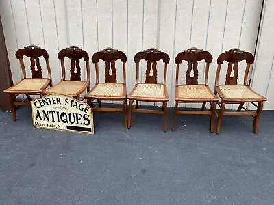 65165 Set Of 6 Antique Empire Dining Chairs Chair S • $525
